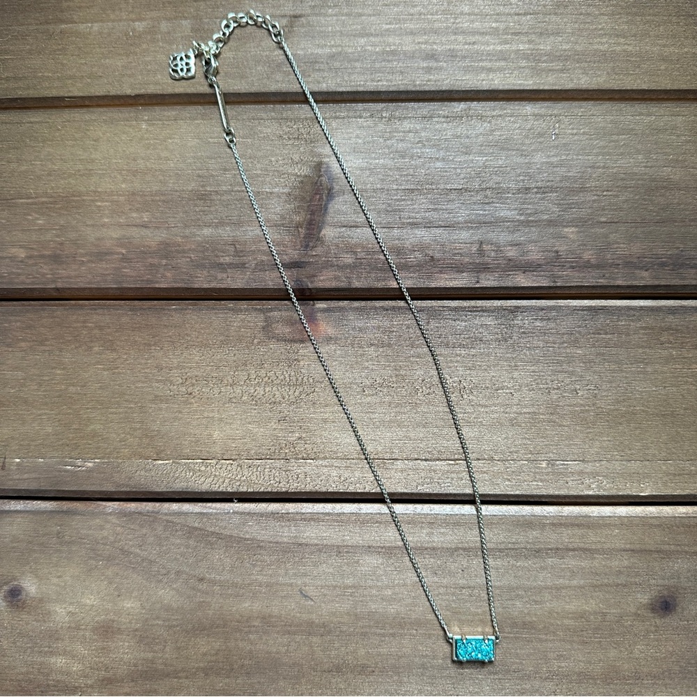 Kendra Scott Gold and Druzy turquoise Pattie necklace